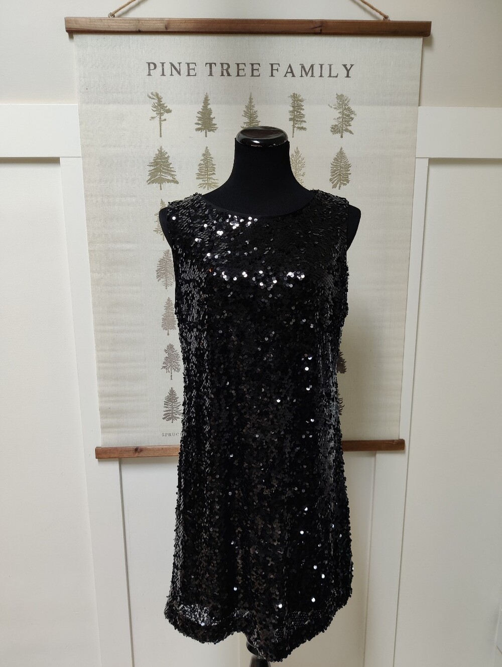 Jessica Black Sequin Sleeveless Party Dress Size 16